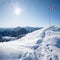 Wind vane in the bavarian alps, mountain top wallberg, snowy winter landscape bavaria