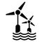 Wind wave turbine icon, simple style