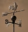 Wind weathervane that marks the way forward