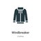 Windbreaker vector icon on white background. Flat vector windbreaker icon symbol sign from modern clothes collection for mobile