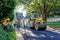 WINDERMERE, FLORIDA, USA - MAY 18, 2017: Asphalt paving crew usi