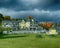 The Windermere Hotel on a windy day in October