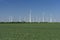 Windfarm with blue sky green energy