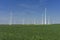 Windfarm with blue sky green energy