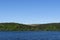 Windfarm and Lake in Summer Landscape