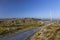 Windfarm with offroad trail