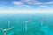 Windfarm in the sea 3D render