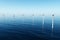 Windfarm in the sea 3D render