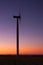 Windfarm at sunset and sky