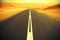 Winding black asphalt road through the sand dunes of Liwa oasis, United Arab Emirates