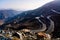 Winding desert sandstone road of Jais mountain in UAE