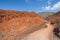 Winding dirt raod through the Hill os Seven Colors near Purmamarca