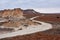 Winding dirt road through Castle Rock Badlands