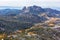 Winding dirt road and rugged cliffs at Mount Buffalo National Pa