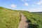 Winding footpath across Burbage Moor in Derbyshire