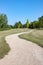 Winding Gravel Path Through Green Parkland Vertical Crop