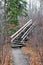 Winding hiking trail in forest