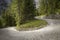 Winding mountain pavement road