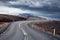 Winding mountain road, Iceland