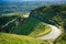 Winding mountain road taking sharp turns around the cliff. Te Mata Peak, Hawkes Bay, New Zealand