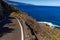 Winding narrow dangerous roads in the Canary Islands