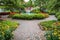 Winding pathway and fountain