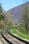 Winding railway in the mountains