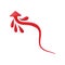 Winding red arrow cartoon icon