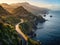 WInding Road Along the Cliffside of Amalfi Coast in Italy