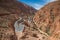 Winding road in Dades gorge, Morocco