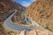 Winding road in Dades gorge, Morocco