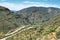 Winding road and gorge in Swartberg pass,