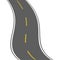 Winding road isolated, highway vector