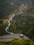 Winding road in mountain passes