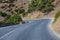 Winding road in the mountains in summer