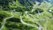 Winding road at Passo Gardena, aerial view, Dolomites