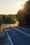 Winding road at sunset on Croatian island Solta