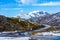 Winding road Swiss Pennine Alps Simplon pass Switzerland,