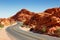 Winding road through Valley of Fire State Park, Clark County, Nevada, United States