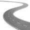 Winding Road on White Background. Road way location infographic template. Two-way road bending on a white