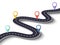 Winding Road on a White Isolated Background with Pin Pointer. Vector EPS 10