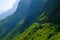 Winding roads through valleys and karst mountain scenery in the North Vietnamese region of Ha Giang / Van