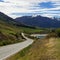 Winding scenic road in New Zealand