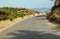 Winding serpentine road in the mountains