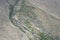 Winding shoals at Pukaki riverbed in barren country,  New Zealand