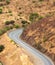 Winding tarred road in the countryside