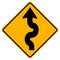 Winding Traffic Road Sign,Vector Illustration, Isolate On White Background Icon. EPS10