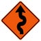 Winding Traffic Road Sign,Vector Illustration, Isolate On White Background Icon. EPS10