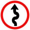 Winding Traffic Road Sign,Vector Illustration, Isolate On White Background Icon. EPS10    Winding Traffic Road Sign,Vector