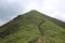 winding trail on the range of Lantau peak in Hong Kong